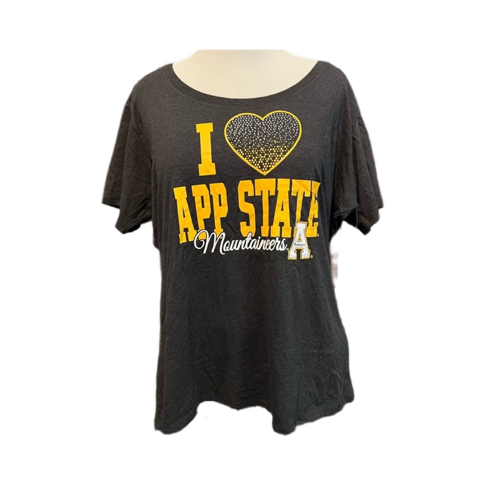 NWT App State plus size 22 tshirt with beads. Gray and yellow.
